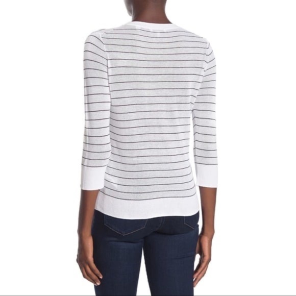 Vince Striped Lightweight Knit Top Size XSmall - Picture 2 of 9